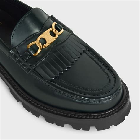 celine margaret loafer with triomphe chain in polished bull